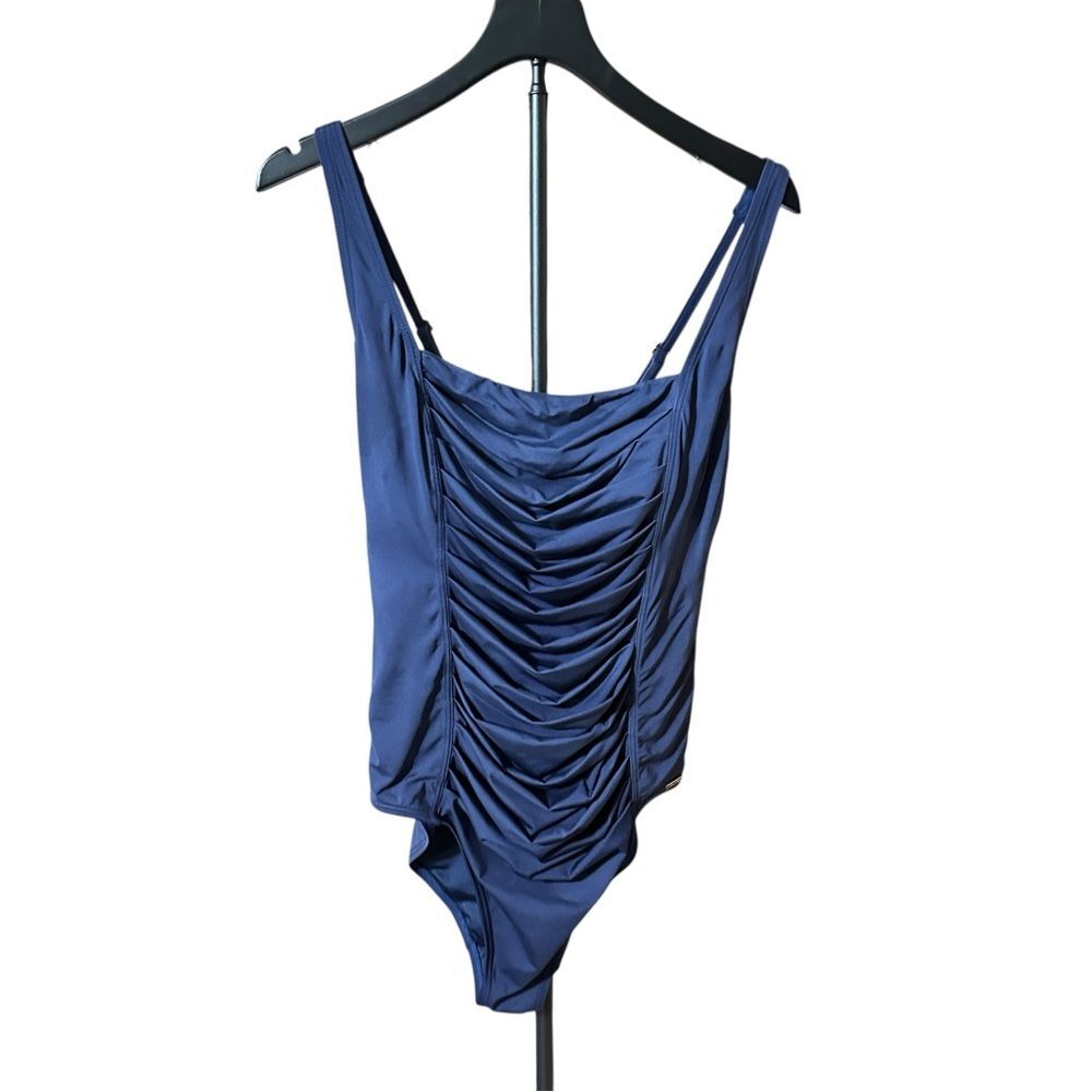 Calvin Klein  Blue Ruched One Piece Swimsuit Sz 14